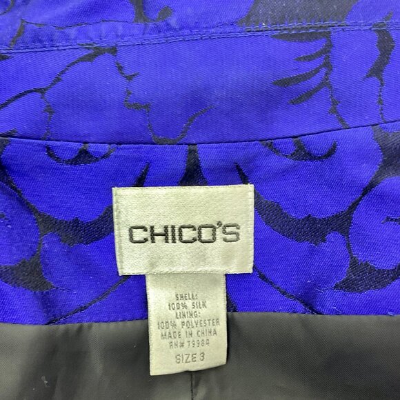 Chicos Sz L/3 Silk Blazer - Picture 4 of 10